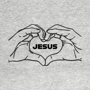 I love Jesus, Jesus Love, Love Hand Gesture T-Shirt